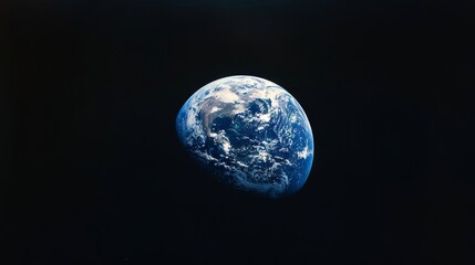 Majestic view of Earth from space with a serene backdrop - obrazy, fototapety, plakaty