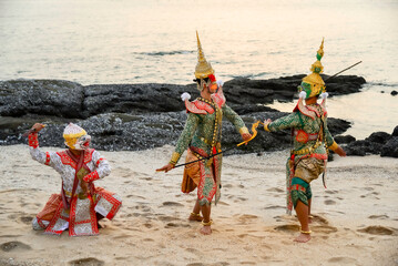 Khon is a dance drama genre from Thailand. Khon is traditional dance drama art of Thai classical...