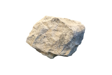 Raw marble rock specimen isolated on white background.