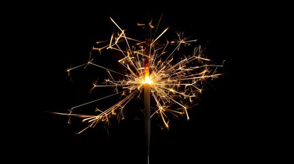 Macro of a fireworks sparkler on a simple clean background