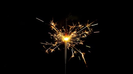 Macro of a fireworks sparkler on a simple clean background