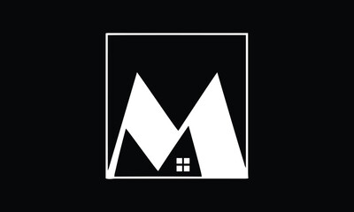 Letter M creative real estate monogram logo