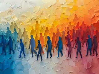 Strength in Diversity: Multicolored Silhouettes Embodying Inclusivity