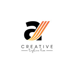 Creative Unique Letter A Swoosh Logo Design, Initial Vector Symbol.