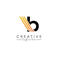 Creative Unique Letter B Swoosh Logo Design, Initial Vector Symbol.