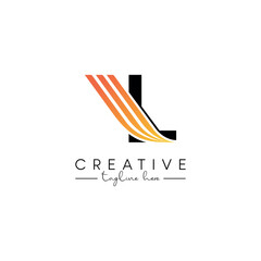Creative Unique Letter L Swoosh Logo Design, Initial Vector Symbol.