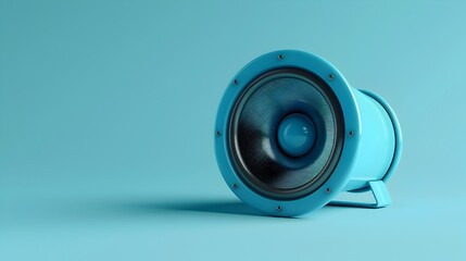 Vibrant Blue 3D Speaker Icon on Light Background Symbolizing Audio and Sound