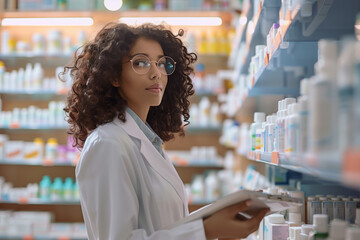 Woman pharmacist recommending over-the-counter products