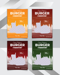 professional and modern vertical restaurant burger flyer template design