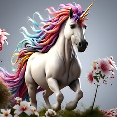 Obraz na płótnie Canvas Rainbow unicorn