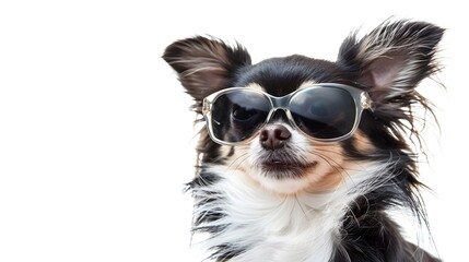 Dog wearing sunglasses, chihuahua