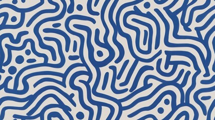 blue and white seamless pattern with wavy lines
