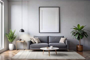 Living room blank frame mockup