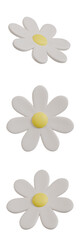 3D Low Poly Beautiful White Flower Isolated 