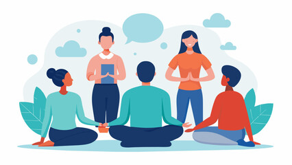 In a group session a speech the leads activities focused on body awareness and posture to help a neurodivergent client develop good breath support and. Vector illustration