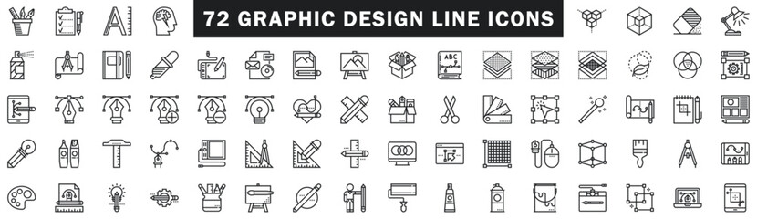 Graphic Design Line Icons set