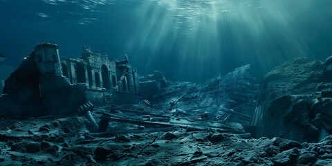 old civilization sank on the seabed.
