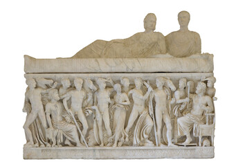 Marble sarcophagus representing scenes of Achilles' life