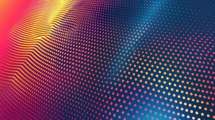 Fototapeta premium Colorful gradient halftone dotted pattern wave background illustration bright color.