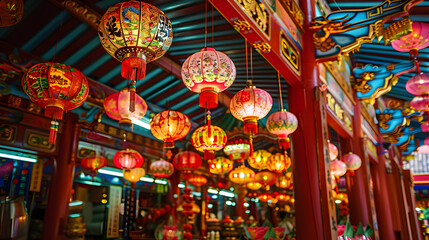Intricate decorations adorning Buddhist temples for Vesak