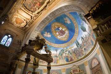 Fresco in the Apse of the Basilica of the Holy Cross in Jerusalem. Rome, Italy