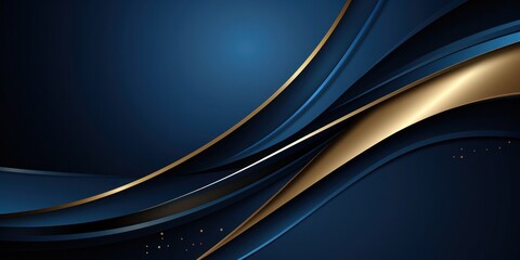 Dark Blue and Gold Waves abstract