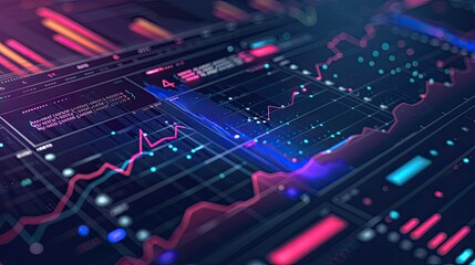 Obraz premium Cryptocurrency Market Analytics: Data Visualization and Interpretation