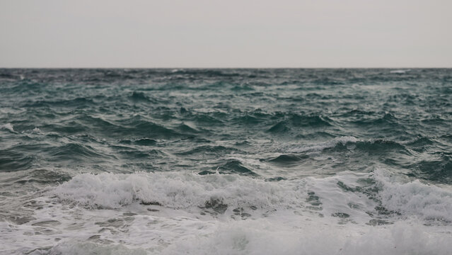 Fototapeta restless mediterranean sea background shot