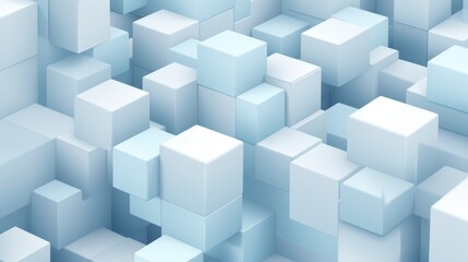 Fototapeta premium Seamless pattern of 3D cubes, light blue and grey, symbolizing cloud computing and modern technology concepts,