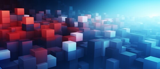 Geometric 3D cubes floating over a smooth gradient, ideal for use as a technology-themed PowerPoint background,