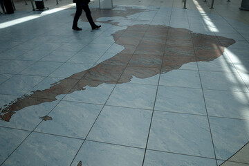 Map of America on the ground