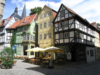 Fototapeta premium Fachwerkhäuser in der Altstadt von Quedlinburg