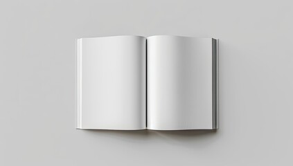 A rectangular book with empty pages in silver font, on a white background - obrazy, fototapety, plakaty