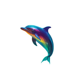 Dolphin made from crystal png.