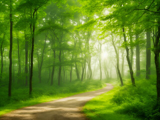 Fototapeta premium road in the forest