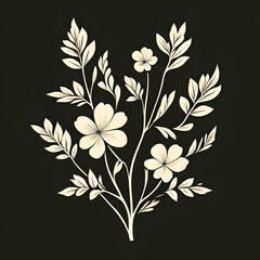 A simple design that depicts the natural beauty of simple leaves, flowers, etc, ai, generative, 생성형, 簡単な木の葉、花などの自然要素を描いた自然の美しさを盛り込んだシンプルなデザイン, korea nature