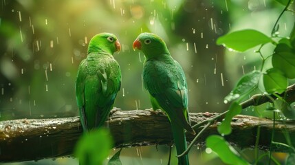 Obraz premium Beautiful birds that are green and can talk