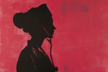 Dedicated Nurse Silhouette A Graphic Wallpaper for Healthcare Professionals - Powered by Adobe
