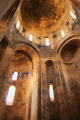 The interior of the Armenian Cathedral of the Holy Cross, vaults, the dome, cupola and many...