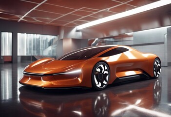 'electric futuristic charging ai car generative station technology future vehicle transportation...
