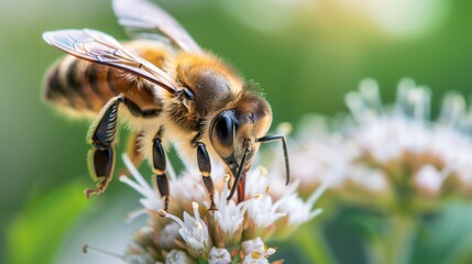 花の蜜を吸うミツバチ
 - obrazy, fototapety, plakaty