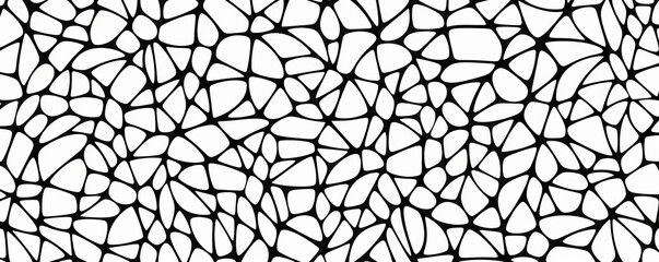 A black and white organic pattern resembling a neural network