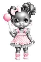 Cute girl with a pink lollipop girl
