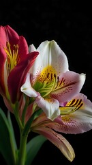 pink and red lily flower