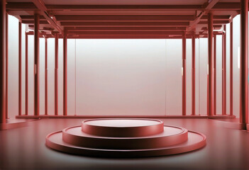 'red backgroundchinese background product Minimal 3d rendering presentation abstract podium style...