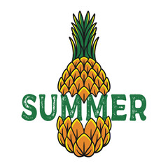 Pineapple Summer Fuit Vector Illustration