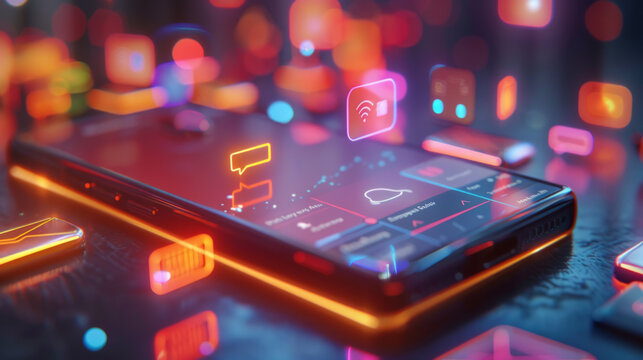 Illustration of payment method icons hovering over smartphone suggesting secure and effortless transactions.