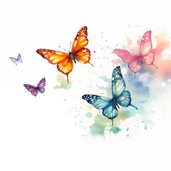 Beautiful butterflies flying in flocks
