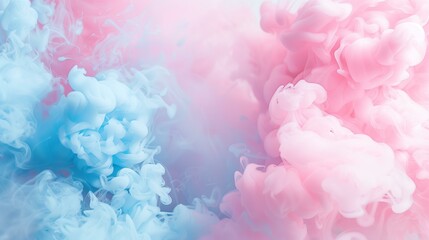 pastel pink and pastel blue smoke background for gender reveal or baby shower
