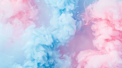 Fototapeta premium pastel pink and pastel blue smoke background for gender reveal or baby shower